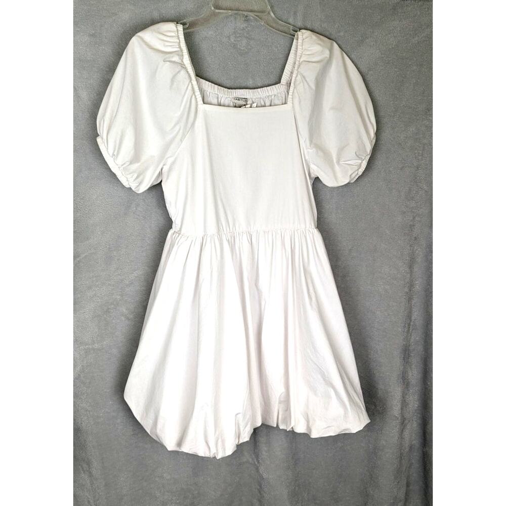 Habitual Kids Girls White Puff Sleeve Bubble Hem Dress Sz 16 Coquette graduation
